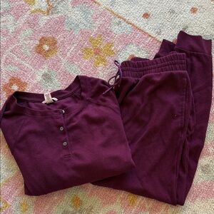 Victoria's Secret Burgundy waffle set